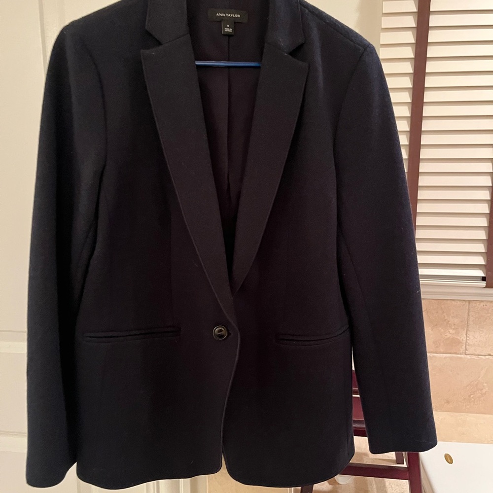 Ann Taylor Navy Blue Wool Blazer
